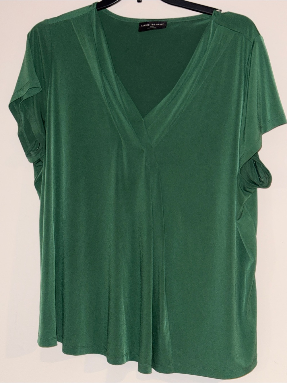 Lane Bryant Emerald Green V-Neck Short Sleeve Tunic